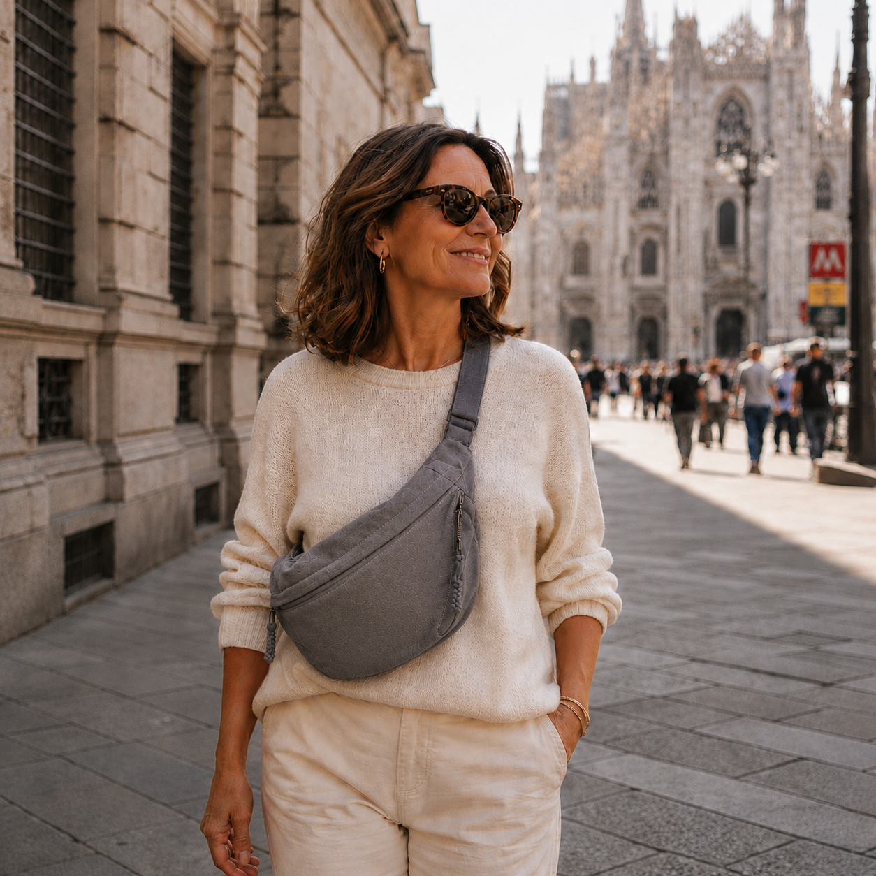 PERLA | BORSA A SPALLA GRIGIA