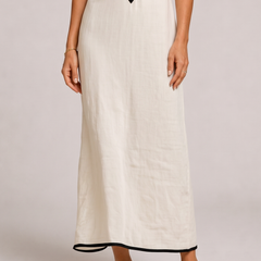 Simona Abito Slip Lino Chevron Beige - detail bottom
