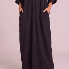 Federica Abito Maxi Kimono Nero dettaglio bottom