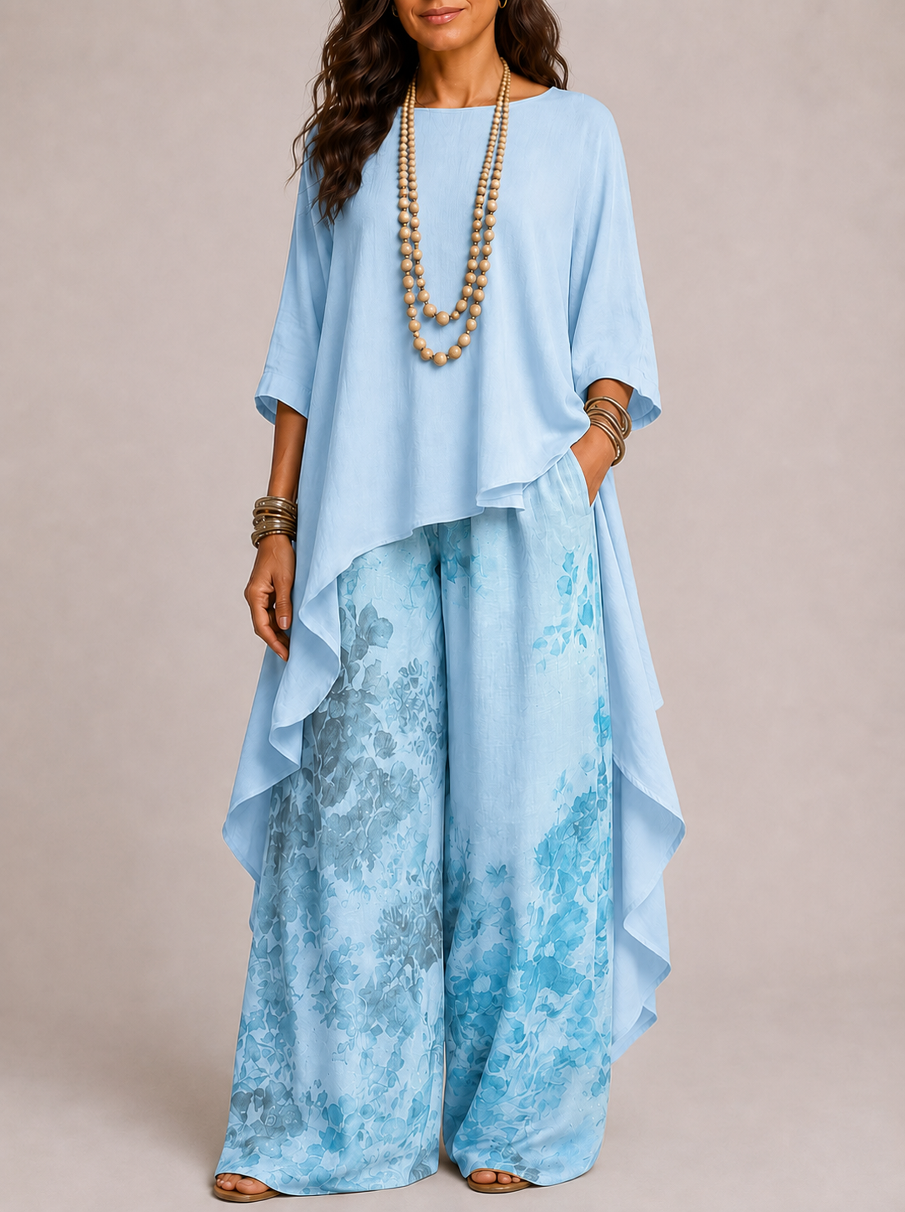 Fiorella | Completo Bohémien — Azzurro