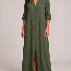 Soline | Abito con Bottoni - Verde