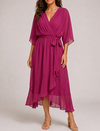 Monica | Abito Avvolgente - Fucsia