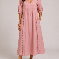 Raffaella Abito Midi Estivo Rosa