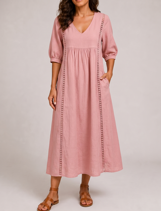 Raffaella Abito Midi Estivo Rosa