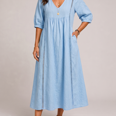 Raffaella Abito Midi Estivo Azzurro