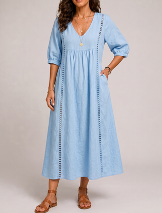 Raffaella Abito Midi Estivo Azzurro