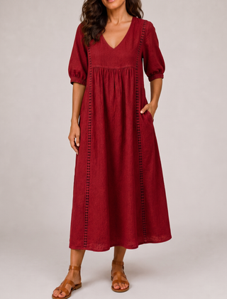 Raffaella Abito Midi Estivo Rosso
