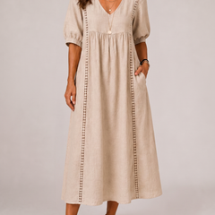 Raffaella Abito Midi Estivo Beige