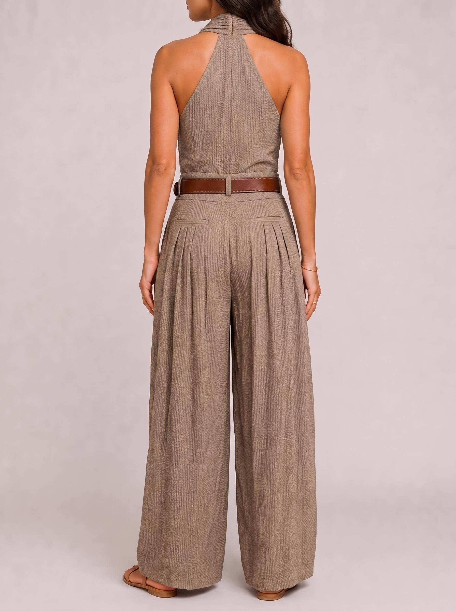 Valentina Tuta Wide Leg Tortora - back