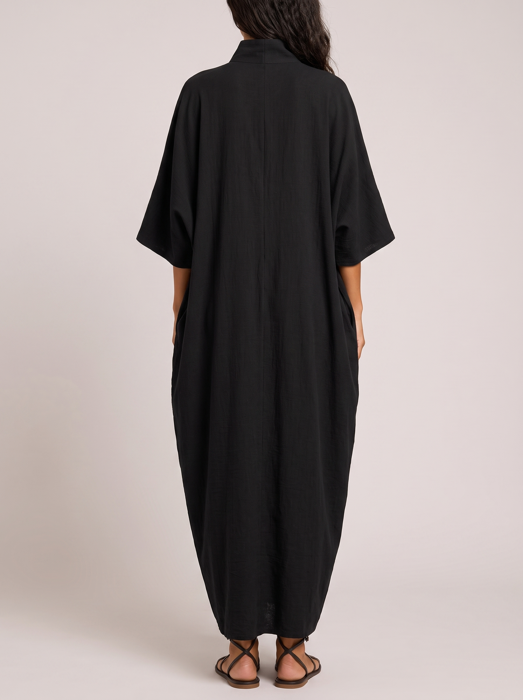 Federica Abito Maxi Kimono Nero retro