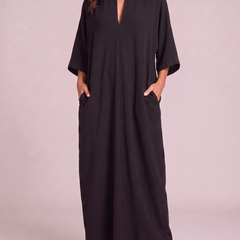 Federica Abito Maxi Kimono Nero