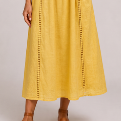 Raffaella Abito Midi Estivo Giallo zoom bottom